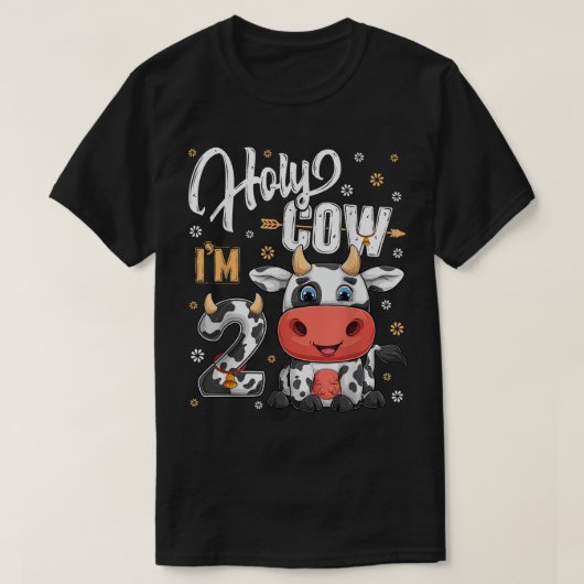 Heilige Kuh im zwei 2 Jahre alten Kühe Farm Thema T-Shirt (Design vorne)