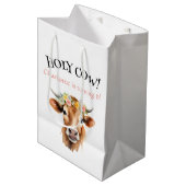 Heilige Kuh Jersey Kuh Floral Girl's Birthday Mittlere Geschenktüte (Vorderseite Schrägansicht)