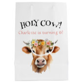 Heilige Kuh Jersey Kuh Floral Girl's Birthday Mittlere Geschenktüte (Rückseite)