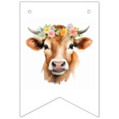 Heilige Kuh Jersey Kuh Floral Girl's Birthday Wimpelkette (Erste Fahne)