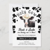 Heilige Kuh Junge Kinder Doppelgeburt Einladung (Vorderseite)
