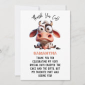 Heilige Kuh Karikaturen Ich bin ein Cowgirl 1. Geb Dankeskarte (Vorderseite)