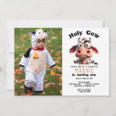 Heilige Kuh Karikaturen Ich bin ein Cowgirl 1. Geb Einladung (Vorderseite)