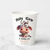 Heilige Kuh Karikaturen Ich bin ein Cowgirl 1. Geb Pappbecher (Vorderseite)