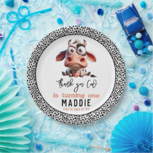 Heilige Kuh Karikaturen Ich bin ein Cowgirl 1. Geb Pappteller