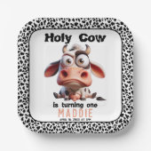 Heilige Kuh Karikaturen Ich bin ein Cowgirl 1. Geb Pappteller (Vorderseite)