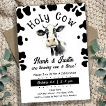 Heilige Kuh Kinder Doppelgeburt Einladung<br><div class="desc">Heilige Kuh Funny überrascht Gesicht Aquarellkunst. Kinderkuh Farm Tier Geburtstag Thema. Einfach zu personalisieren. Auch als digitaler Download erhältlich! Doppelter Geburtstag</div>