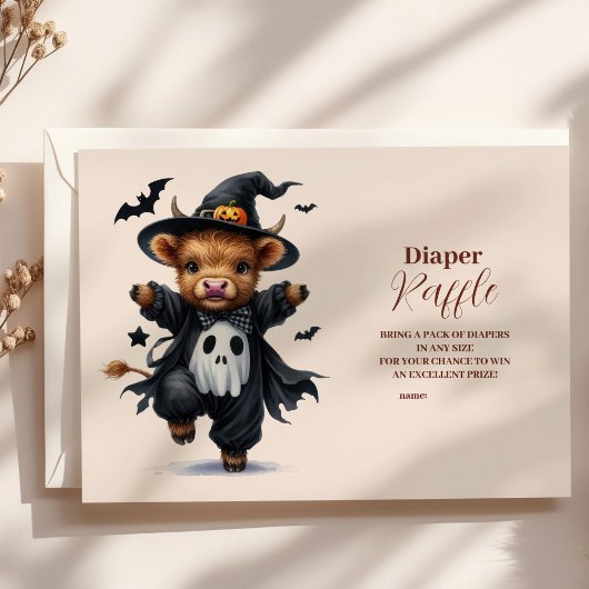 Heilige Kuh Little Boo Halloween Baby Raffle Diapp Begleitkarte