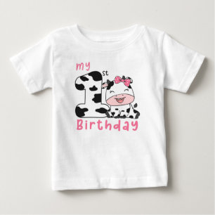 Heilige Kuh Mädchen 1. Geburtstagsfeier Baby T-shirt