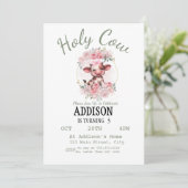 Heilige Kuh Mädchen 5. Geburtstag Einladung (Stehend Vorderseite)