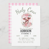 Heilige Kuh Mädchen 5. Geburtstag Einladung (Vorne/Hinten)