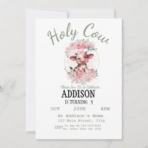 Heilige Kuh Mädchen 5. Geburtstagseinladung Einladung