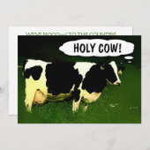 Heilige Kuh! Neues Land-Zuhausehousewarming-Party Einladung (Vorne/Hinten)