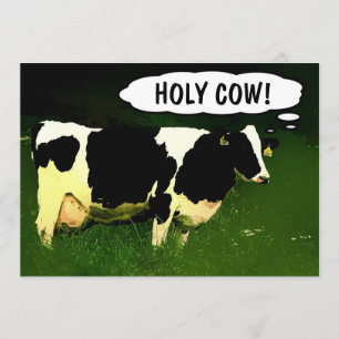 Heilige Kuh! Neues Land-Zuhausehousewarming-Party Einladung