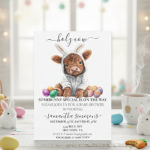 Heilige Kuh Ostern Bunny Highland Calf Baby Dusche Einladung