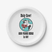 Heilige Kuh-personalisierter 60. Pappteller (Vorderseite)