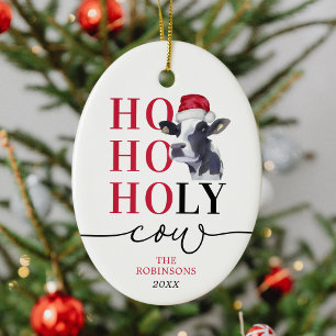 Heilige Kuh personalisiertes Weihnachten Keramik Ornament