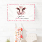 Heilige Kuh Pink Boho Babydusche Banner (Insitu)