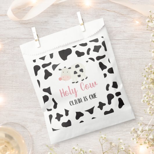 Heilige Kuh Pink Daisy Kuh Print Birthday Geschenktütchen (Ausgeschnitten)
