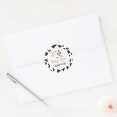 Heilige Kuh Pink Daisy Kuh Print Birthday Runder Aufkleber (Umschlag)