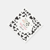 Heilige Kuh Pink Daisy Kuh Print Birthday Serviette (Ecke)