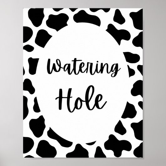Heilige Kuh Print Birthday Watering Hole Sign Post Poster (Vorne)