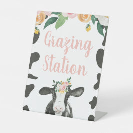 Heilige Kuh Rosa Blüte Geburtstagsnahrung Sockelschild