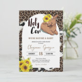 Heilige Kuh Rustikaler Western Sonnenblume Baby Du Einladung (Stehend Vorderseite)