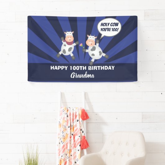 Heilige Kuh Sie sind 100 Funny über dem Hügel Gebu Banner (Insitu)