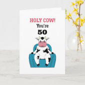 Heilige Kuh Sie sind 50 60 70 Funny Sarcastic Gebu Karte (Gelbe Blume)