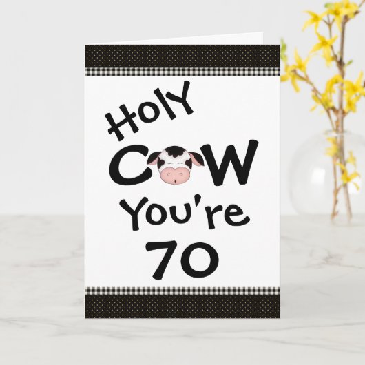 Heilige Kuh Sie sind 70 humorvolle Schwarz-weiße G Karte (Gelbe Blume)