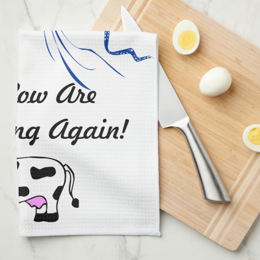 Heilige Kuh sind Sie wieder essend! Geschirrtuch (Viertel Falte)