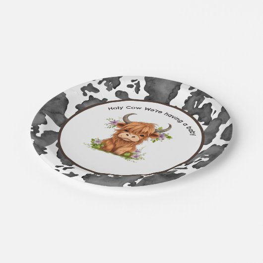 Heilige Kuh, wir haben ein Baby Pappteller (Schrägansicht)