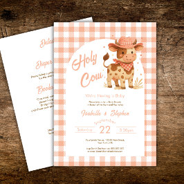 Heilige Kuh Wir haben ein Baby Rustikal mit Detail Einladung