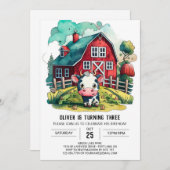 Heilige Kuh Wonderland Geburtstag Einladung (Vorne/Hinten)