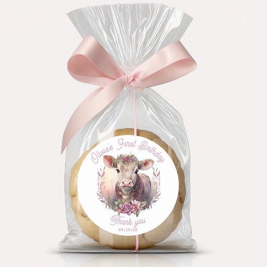 Heilige Kuh zum ersten Geburtstag Danke, Aufkleber