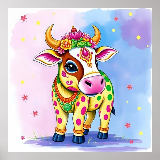 Heilige Kühe in Diwali Poster (Vorne)