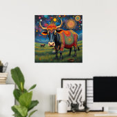 Heilige Kühe in Diwali Poster (Heimbüro)