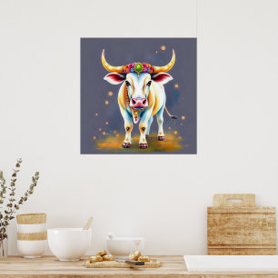 Heilige Kühe in Diwali-Verkleidung Poster