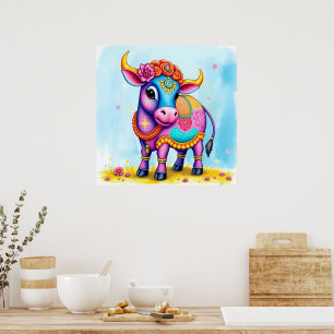 Heilige Kühe in Diwali-Verkleidung Poster