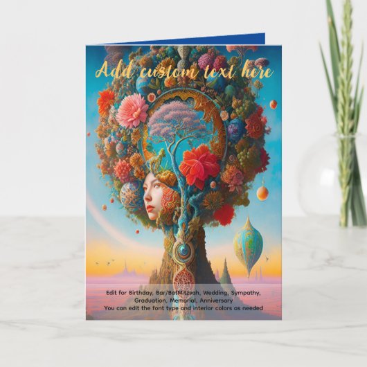 Heilige Kunst Mystischer Baum des Lebens spirituel Karte (Vorderseite)