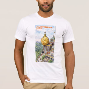 Heilige Kyaiktiyo-Pagode Golden Rock Myanmar Illus T-Shirt