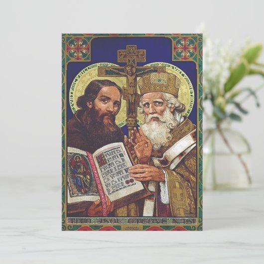 Heilige Kyril und Methodius Förderer Europas Einladung (Stehend Vorderseite)