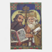 Heilige Kyril und Methodius Förderer Europas Geschirrtuch (Vertikal)