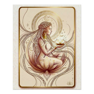 Heilige Lotos-Göttin Spirituell Poster