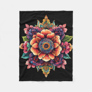Heilige Lotos-Mandala-Blüten-Meditation Fleecedecke