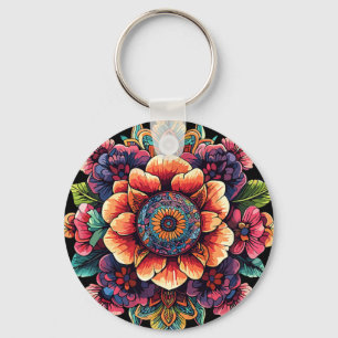 Heilige Lotos-Mandala-Blüten-Meditation Schlüsselanhänger