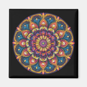 Heilige Lotos-Mandala-Boho-Yoga-Meditation  Magnet
