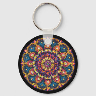 Heilige Lotos-Mandala-Boho-Yoga-Meditation Schlüsselanhänger