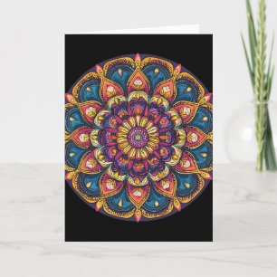 Heilige Lotus Mandala Boho Yoga Meditation Karte
